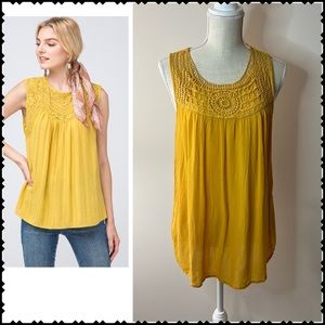 Top sleeveless mustard yellow color size M lightweight